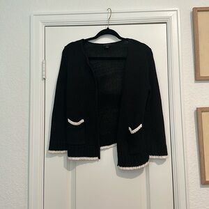 black and white cardigan